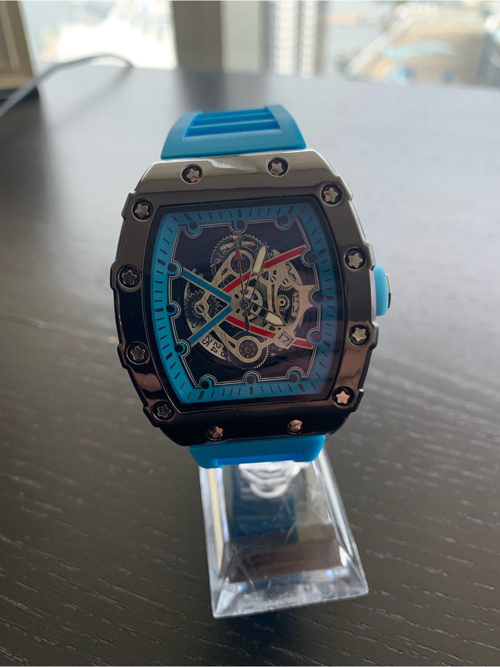 Blue Skeleton Dial Sports Watch - RM style